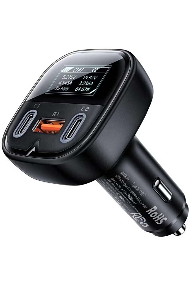 Fast Charge Car Charger B5 – 101W with 2x USB-C + USB-A Ports, Quick Charging for iPhone, Android, Tablets, Laptops