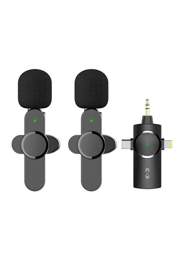 Dual Wireless Lavalier Lapel Microphone for iPhone, Android, Camera - Cordless Double Mics Plug-Play
