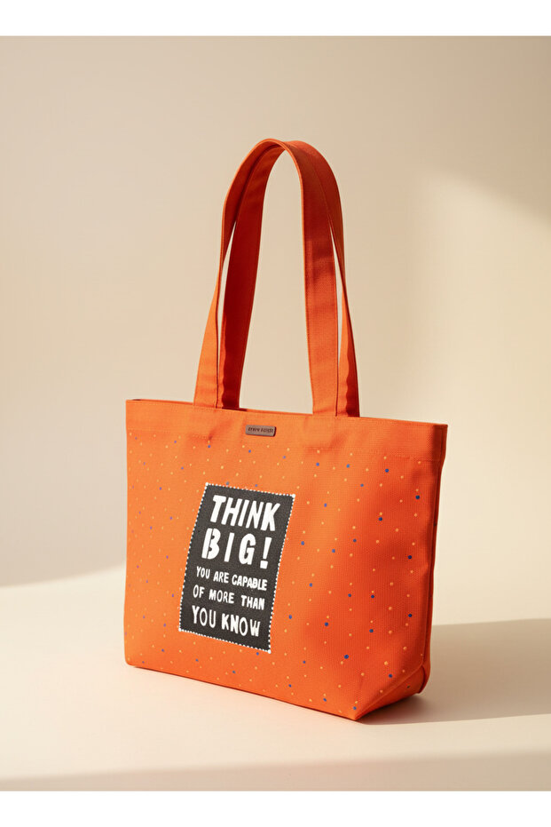 Think Big' Embroidered Canvas Tote Bag
