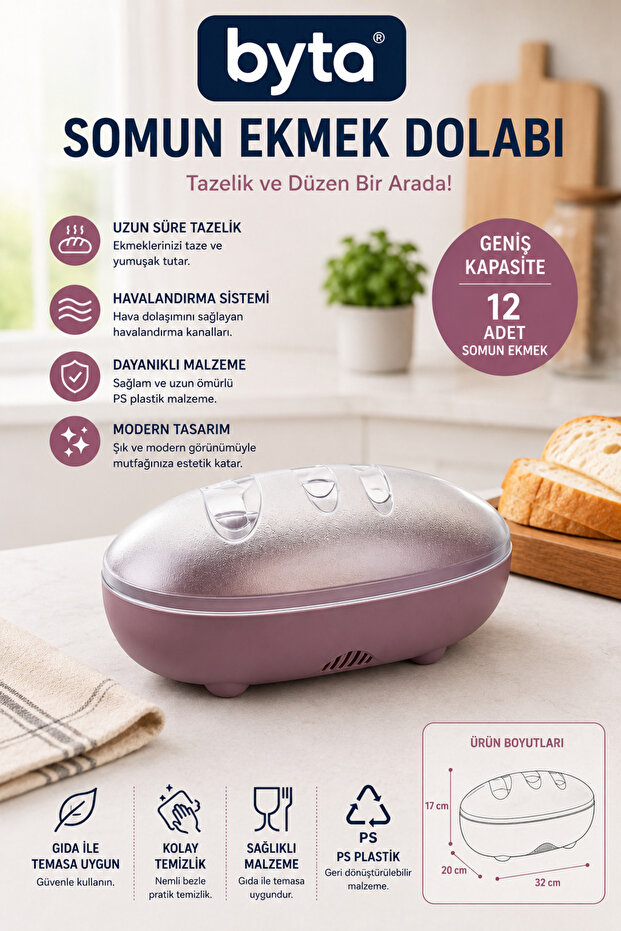 Somun Ekmek Dolabı – Bread Storage Box with Ventilated Lid