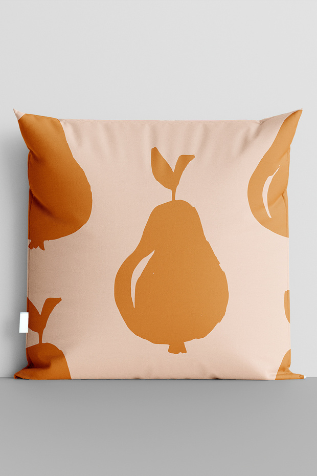 غطاء وسادة مطبوع رقميًا على الوجهين من Orange Pears - 5699