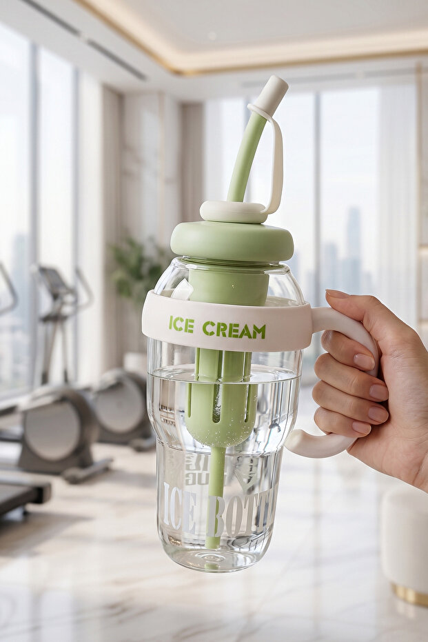 Ice Bottle Detox Water Bottle with Straw 1300 ml