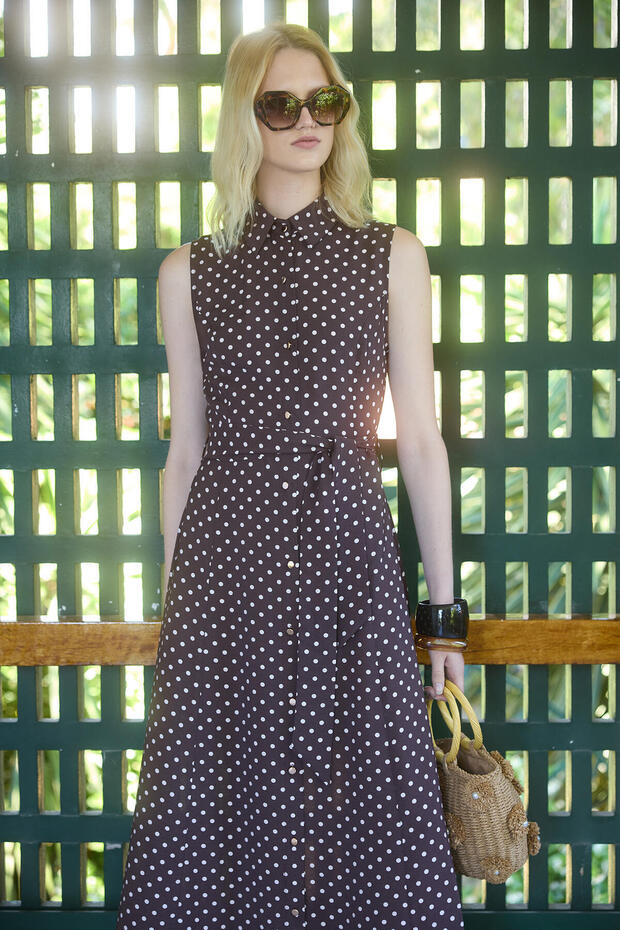 Polka Dot Belted Flared Jacket - 2