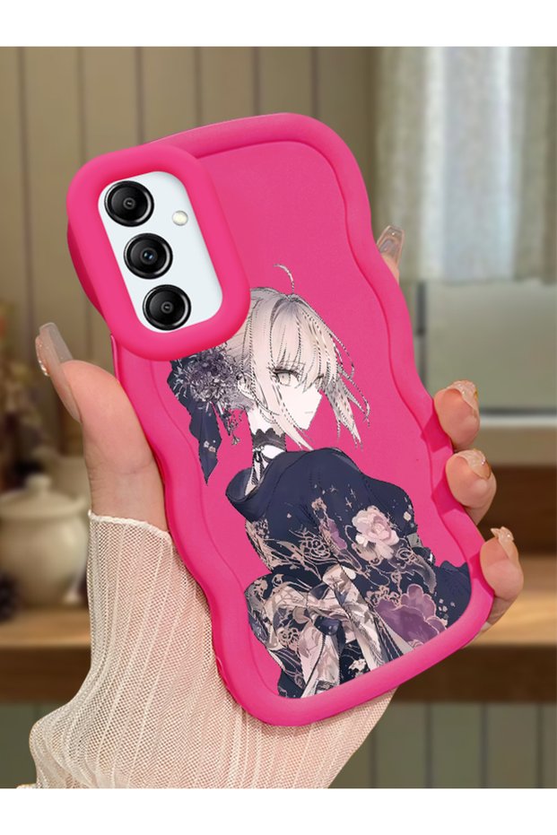 Samsung Galaxy A14 Compatible Case Camera Protector Red Silicone Couple Phone Case Girl Pattern