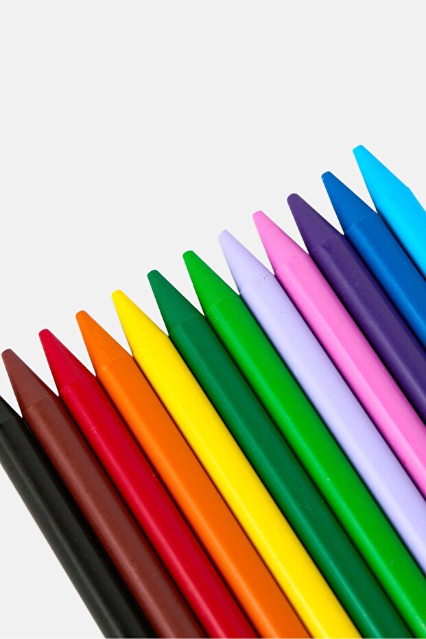12 Pieces Plastic Crayons, Multicolor - 3