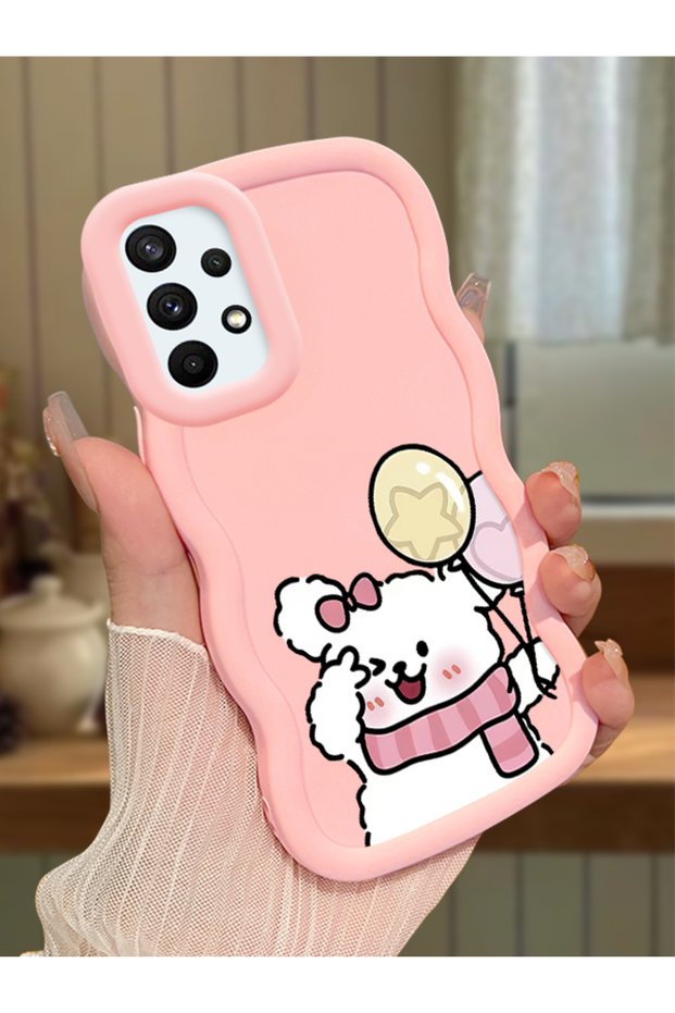Samsung Galaxy A73 Compatible Case Camera Protector Pink Silicone Couple Phone Case Cat Pattern