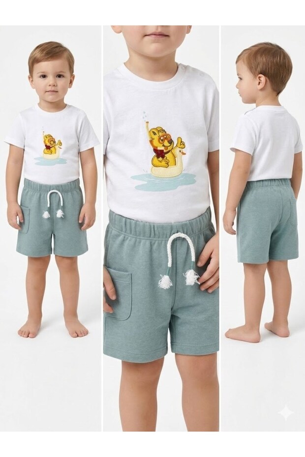 Baby T-Shirt Shorts Set Blue Boys
