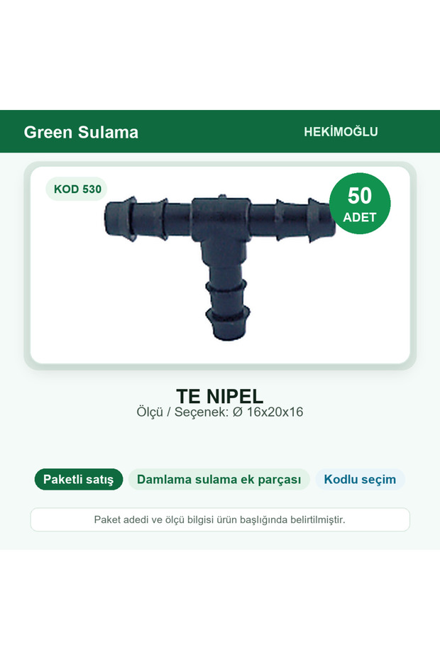 Te Nipple Ø 16X20X16 50 Pieces Package Code 530