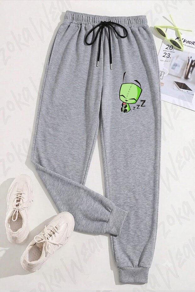 بنطلون رياضي مطبوع عليه Invader Zim Gir Sleeping للجنسين