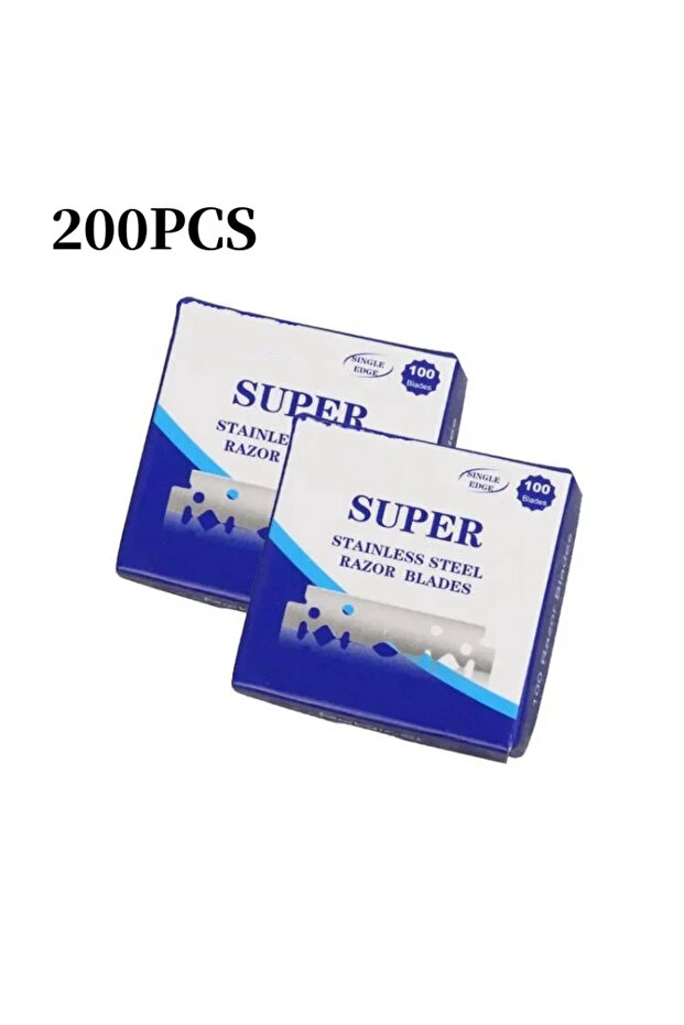 شفرات حلاقة يدوية A0566-200 قطعة، أدوات حلاقة للحلاقين، 10/100/200 قطعة شفرة حلاقة أحادية الجانب من الفولاذ المقاوم للصدأ