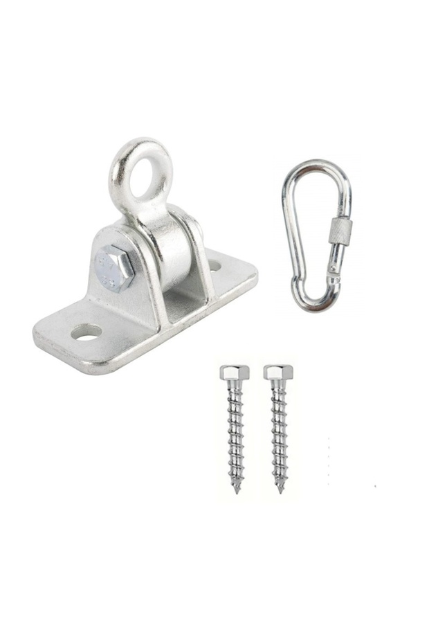 Silver Wooden Swing Hook Heavy-Duty Swing Hardware, with Screws and Hooks, Suitable for Porch, Patio