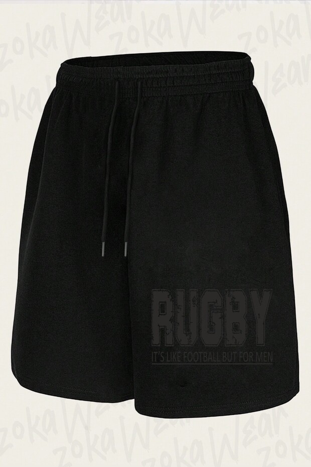 Unisex Rugby Design Printed Shorts