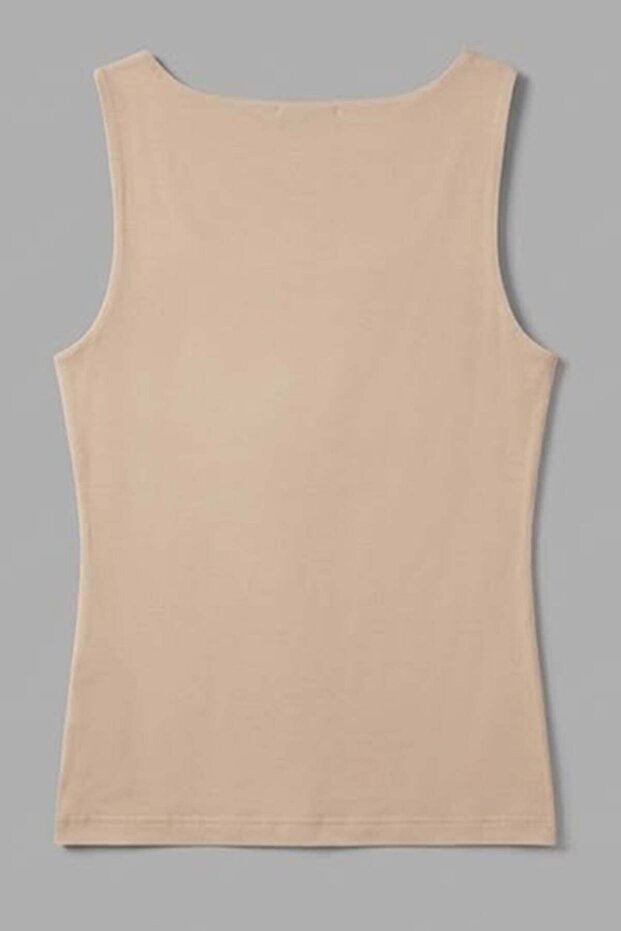 Trend42Plus Large Size Thick Strap Basic Top - Beige - 4
