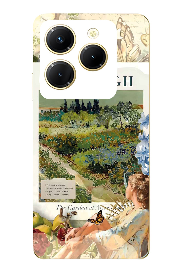 Infinix Hot 40I Compatible Van Gogh Art Patterned Transparent Phone Case