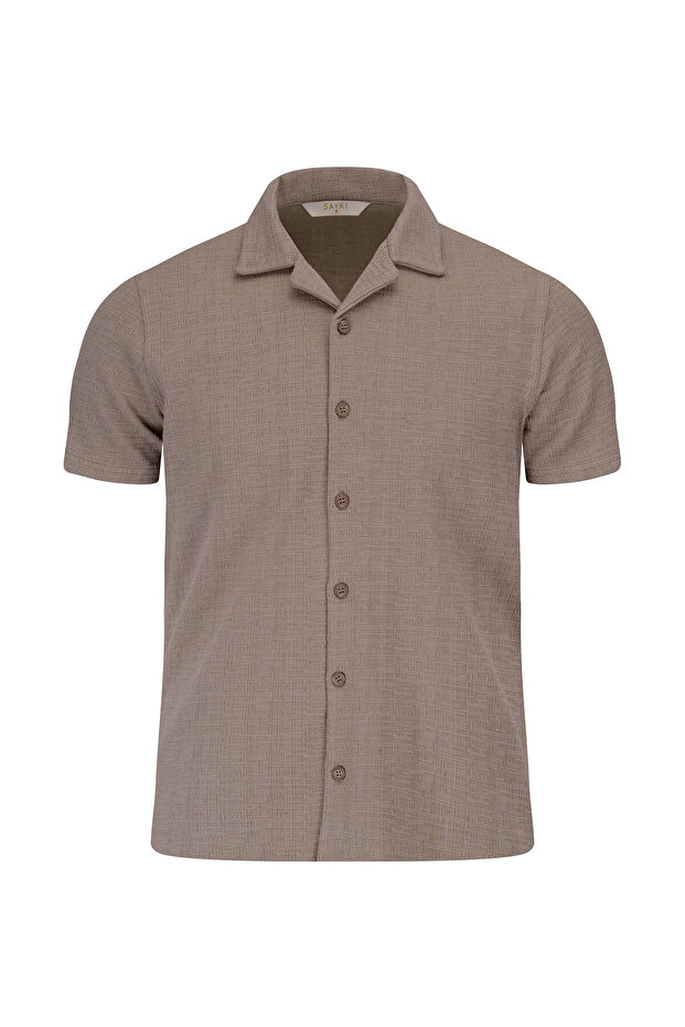 Mink Regular Fit Apaş Collar Shirt