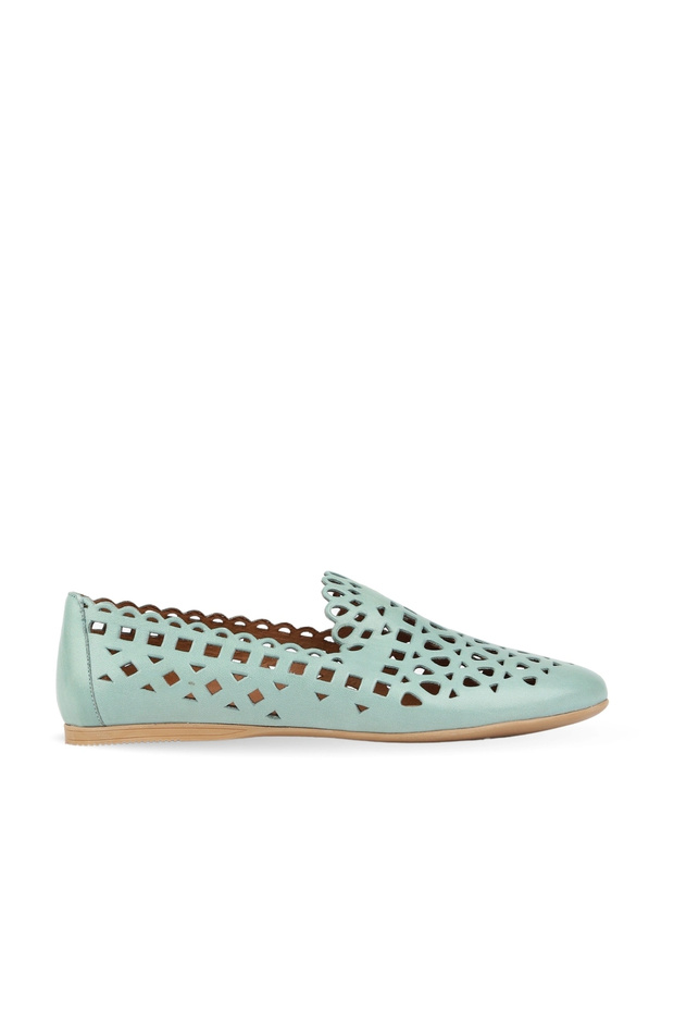 Green Light Leather Women's Flat Shoes