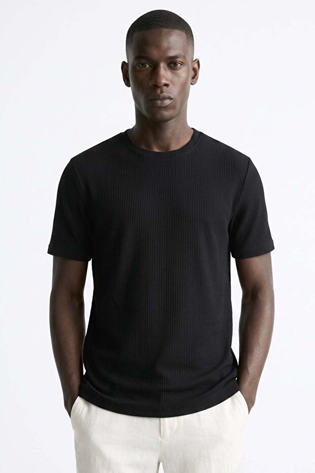 Men's Crew Neck Short Sleeve T-Shirt - Black