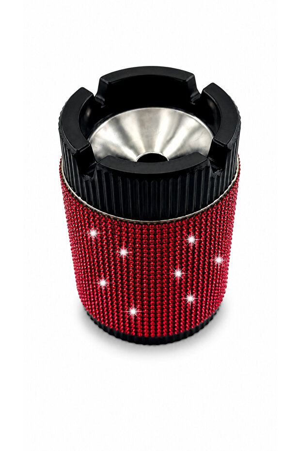 Premium Crystal Stone Ashtray | Metal Cover & Metal Inner Chamber | Suitable for Home, Office, and Vehicle Use | Decorative Table Ashtray