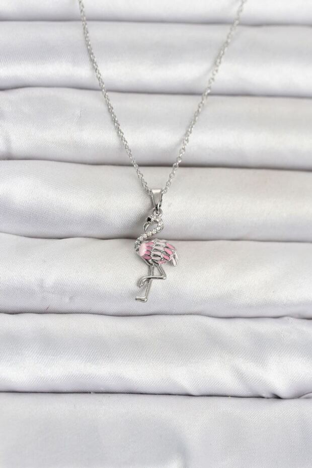 316L Steel Chain Silver Color Flamingo Model Women's Necklace Tj-Bko11107