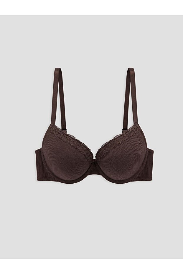 Lcw Dream Brown Underwire Padded Lace Detailed T-Shirt Bra
