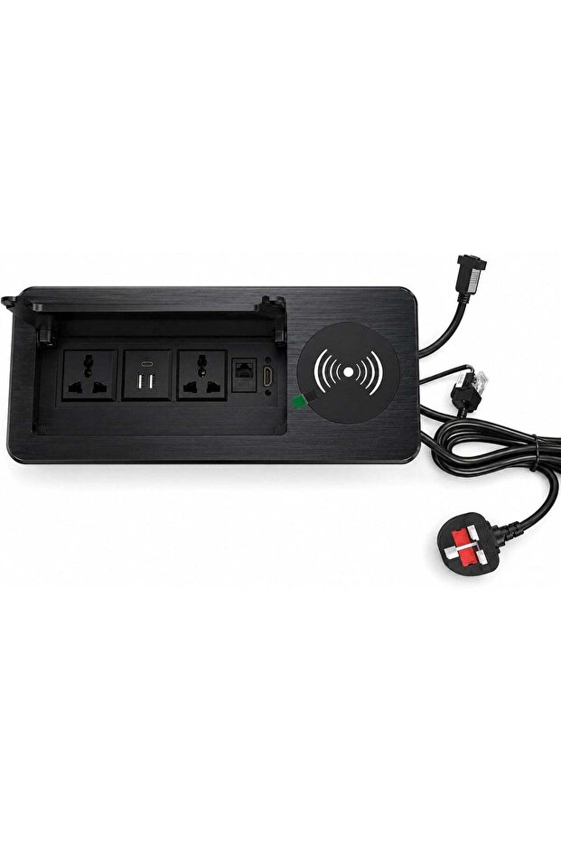 Flip Desk Power Socket with Wireless Charging