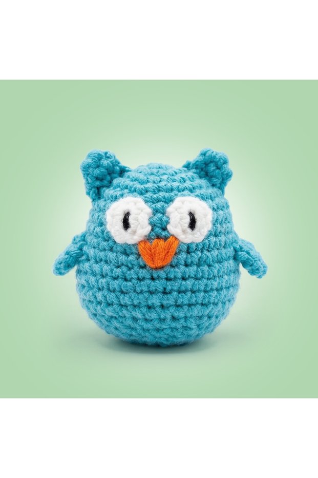 Mini Owl Bilbo Crochet Kit for Beginners Amigurumi Knitting Toy Kit with Video