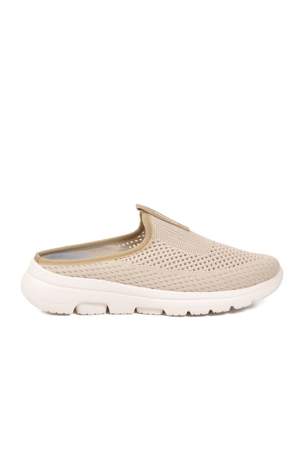 Beige Mesh Unisex Flat Slippers