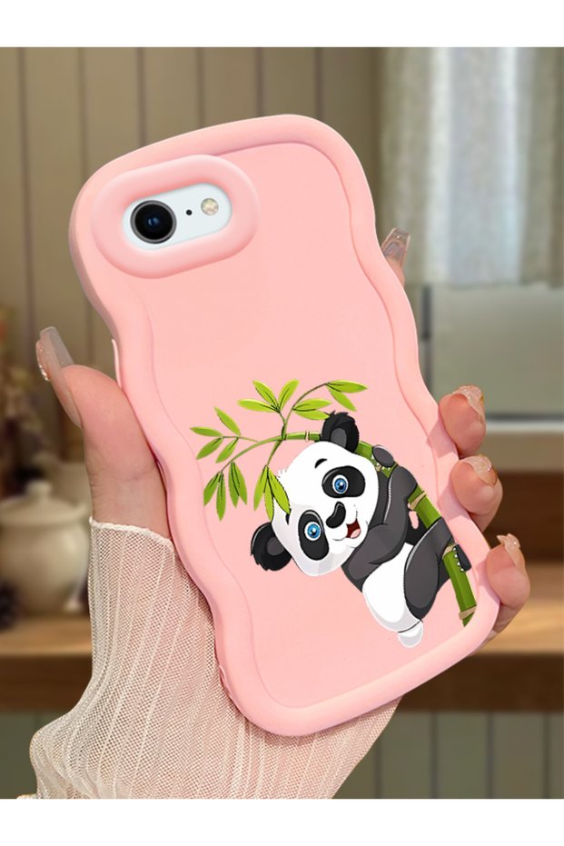 iPhone 6 Plus Compatible Case Camera Protector Pink Silicone Couple Phone Case Panda Pattern