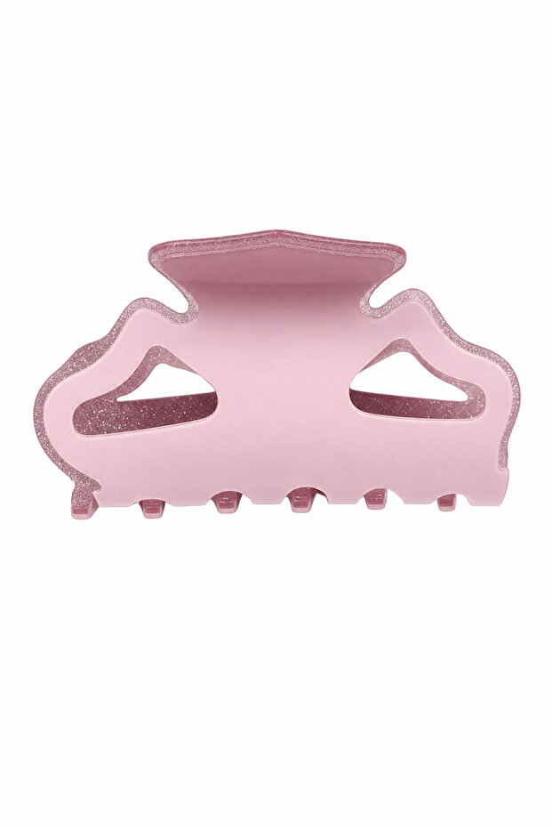 Pink Glitter Stylish Design Hair Clip with Latch - for Everyday and Special Occasions