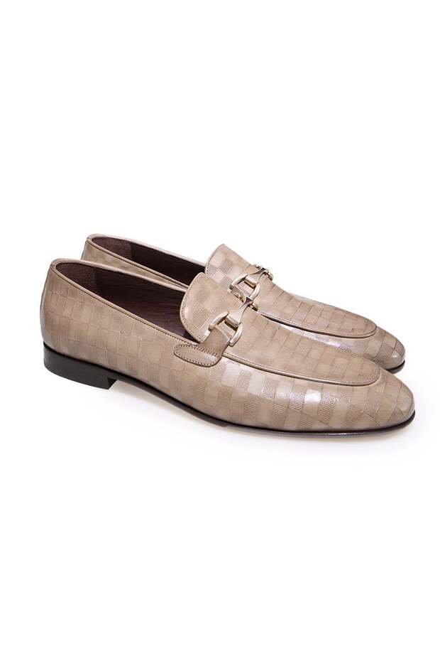 Mink Color Laceless Genuine Leather Men's Shoes