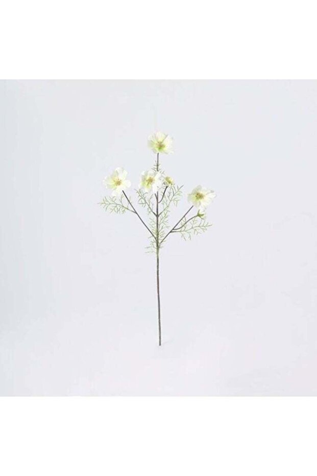 Fernza Artificial Cosmos Flower 59cm White Decorative Stem Plant