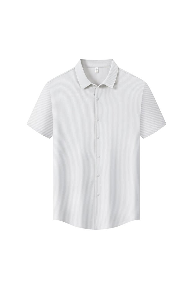 Arw86206 Fitted--High Quality Snap Fastener Polyamide Shirt