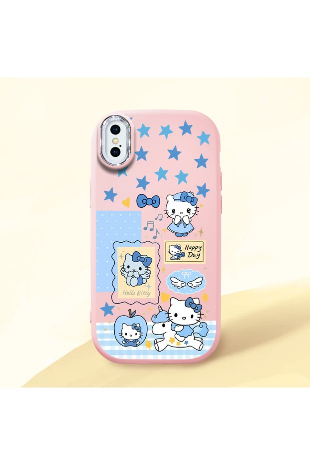 Pink Silicone Case with Shock-Absorbing Camera Protections Compatible with iPhone X/Xs