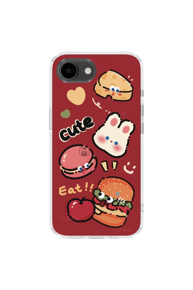iPhone 17E Compatible Printed Transparent Phone Case | Collection: Snacktoon Delight