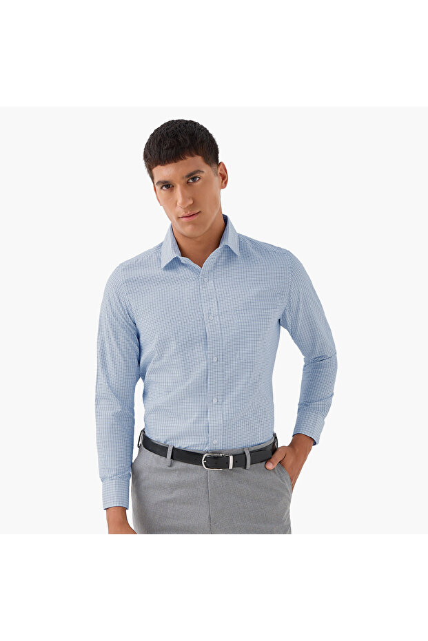Men Regular Fit Checked Long Sleeves Shirt