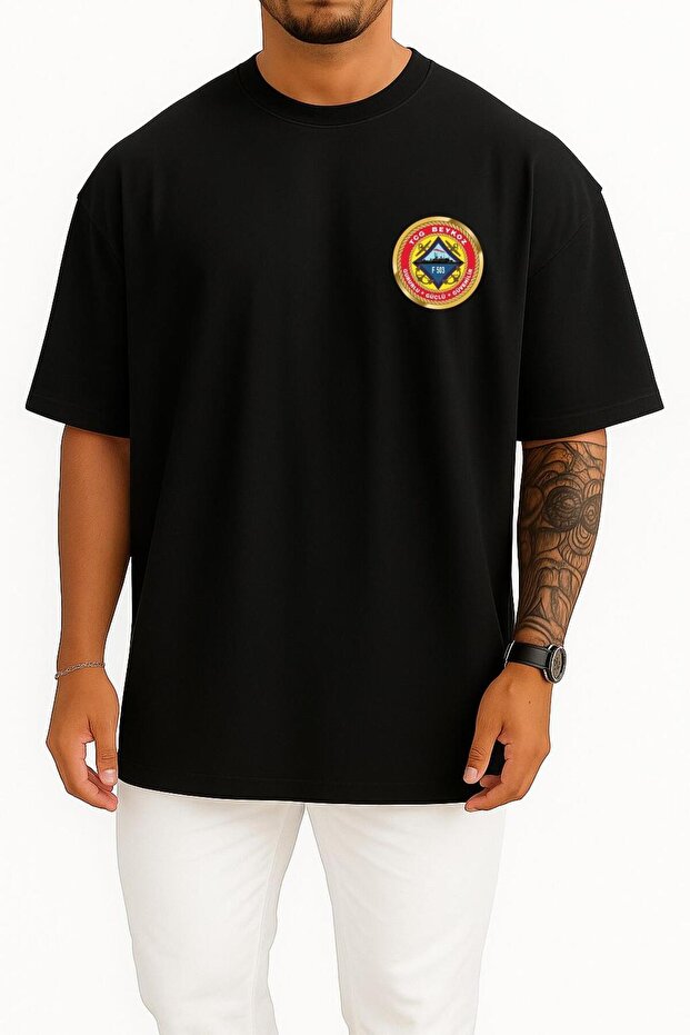 Oversized F503 Tcg Beykoz Pocket and Backpack Design Unisex T-Shirt
