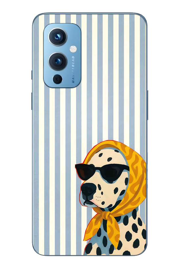 One Plus 9 Compatible Transparent Phone Case with Dalmatian Dog Pattern