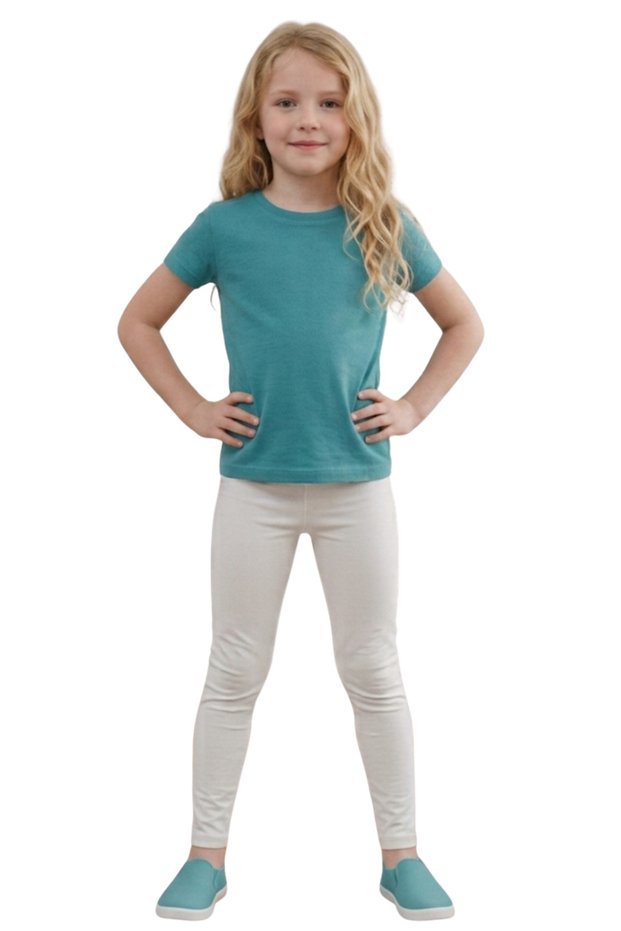 White Basic Tights - Non-Sweating, Stretchy Fabric, Cotton Seasonal White Girls' Tights