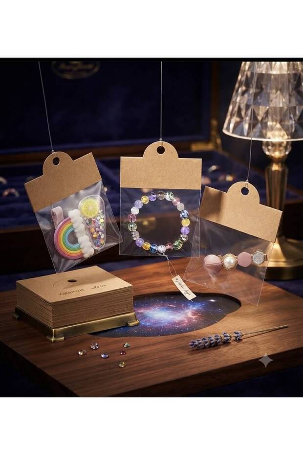 Premium Kraft Jewelry Packaging Card 100 Pieces | Jewelry and Accessory Packaging Presentation Card