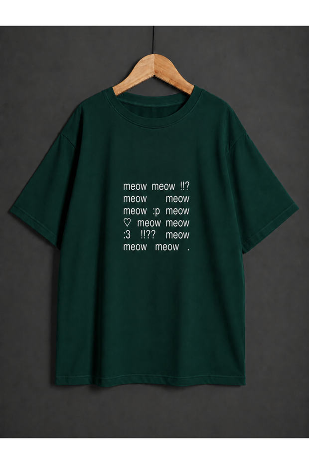 Women's Y2K Meow Meow Written Oversized T-Shirt
