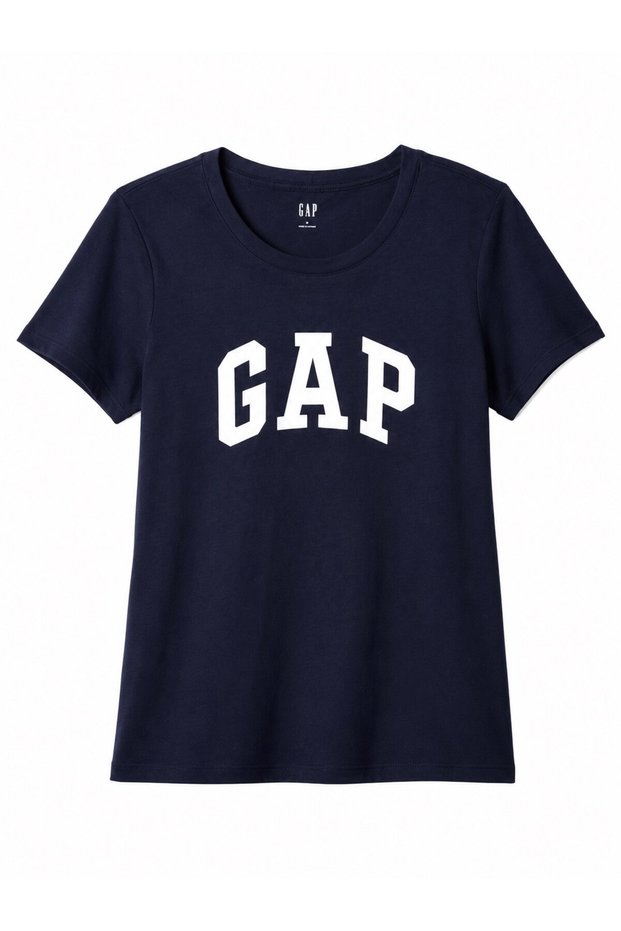 Gap Girls' Short Sleeve T-Shirt with Logo Detail Navy Blue