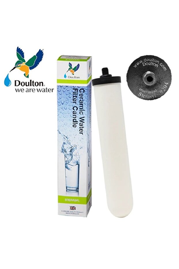 Doulten HBAMKII 10" Sterasyl Authentic Drinking Water Ceramic Replacement Candle Element Filter, White, NSF Certified, BSP Thread