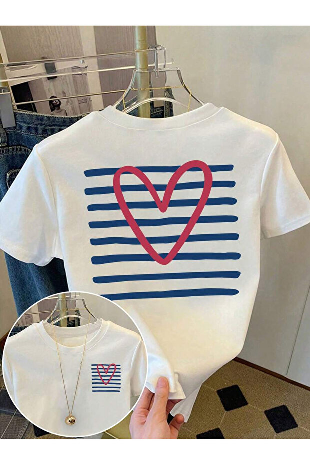 Heart Printed Unisex Oversize T-Shirt