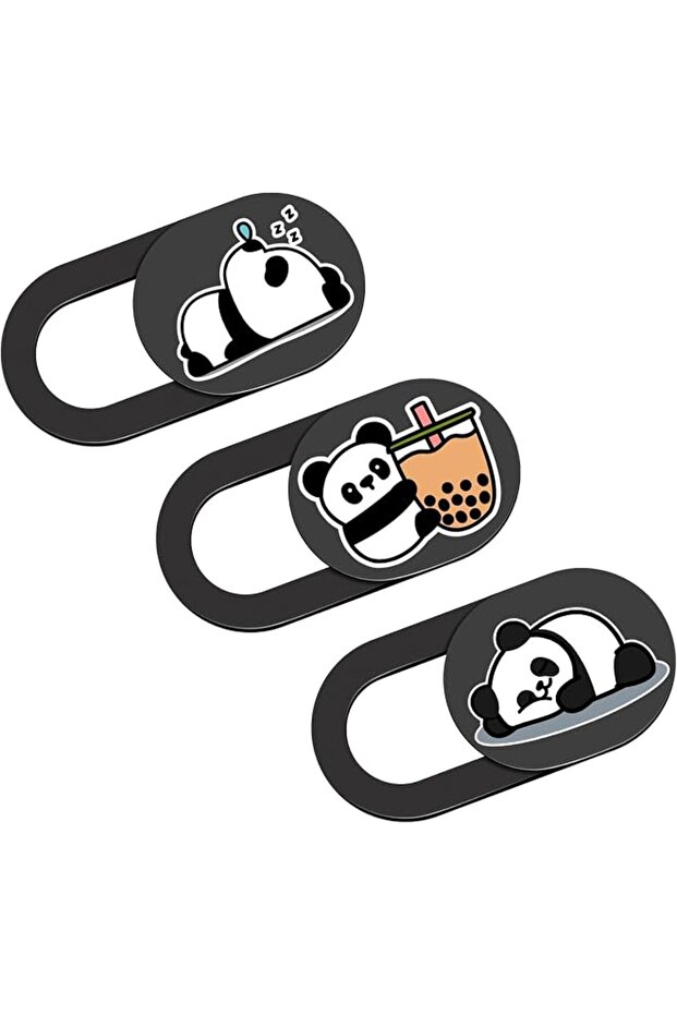 Webcam Cover, Panda Design Camera Privacy Slider, 0.02 inch Thin Laptop Web Cam Cover, Compatible with