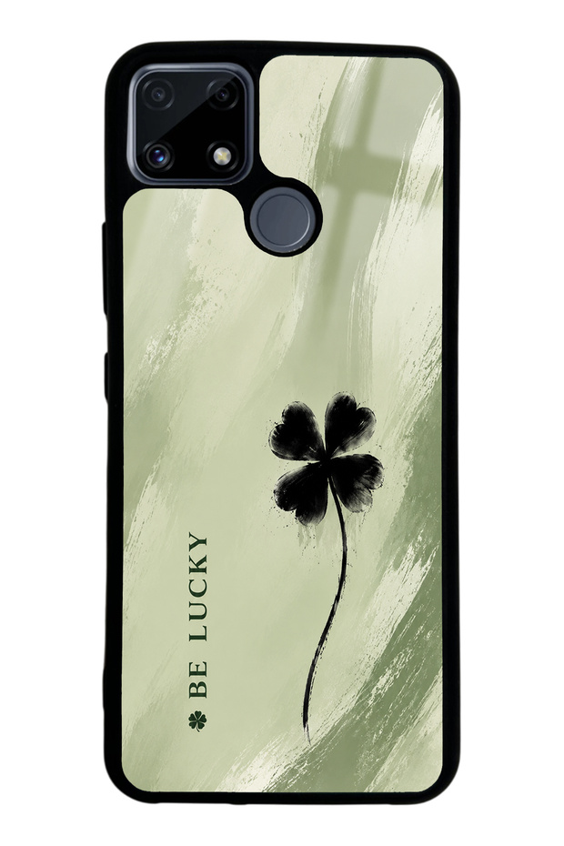 Realme C25 Glossy Phone Case with Sage Lucky Clover Design