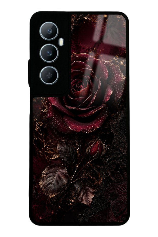 Realme C65 Midnight Velvet Rose Design Glossy Phone Case
