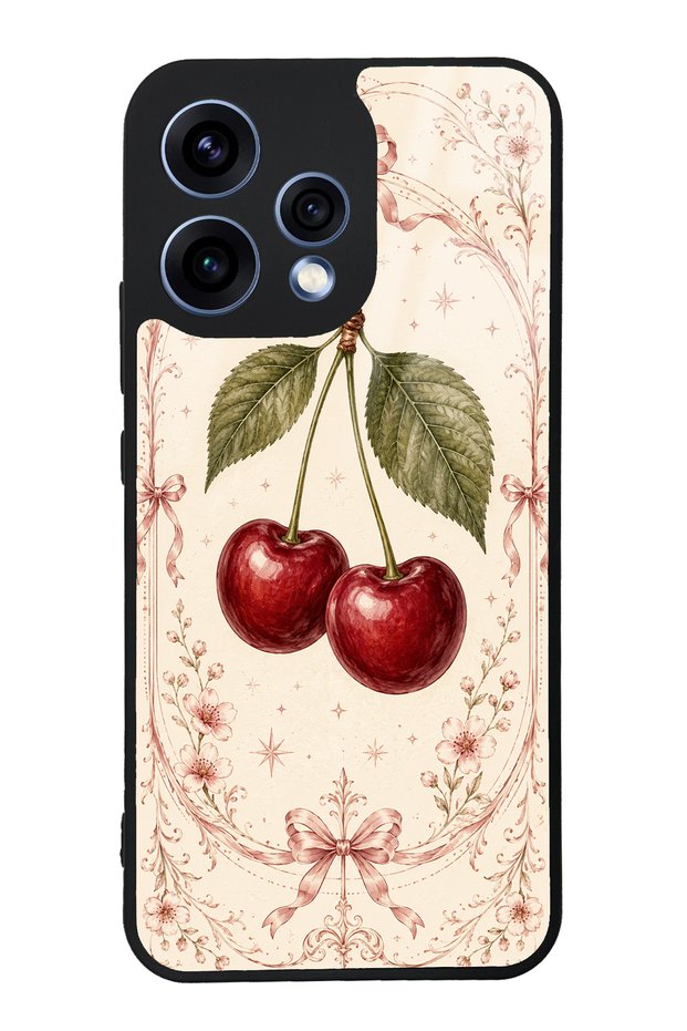 Oppo Reno 15 Glossy Phone Case with Vintage Cherry Blossom Design
