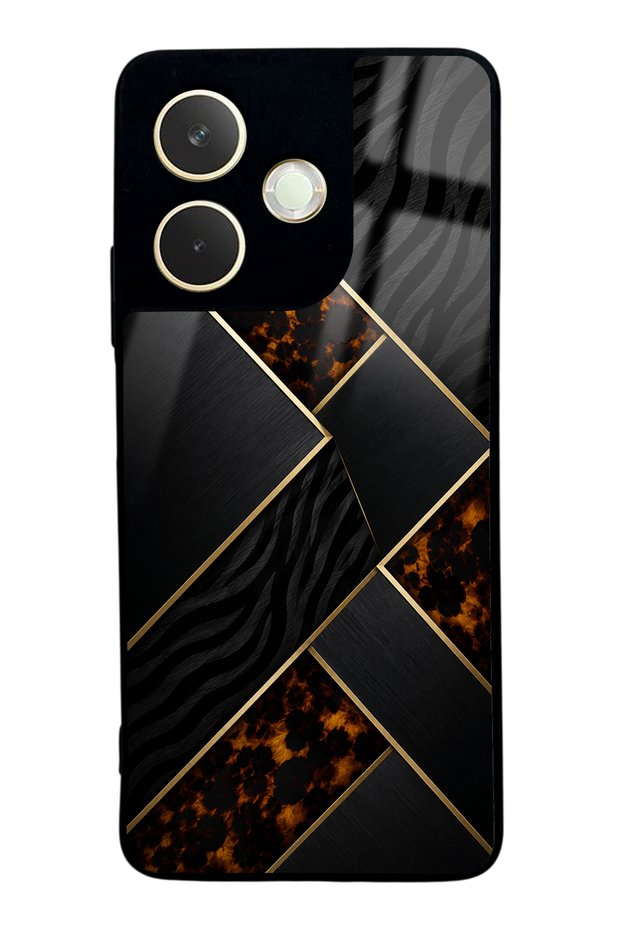 Oppo A5 Pro Glossy Phone Case with Black Mosaic Design