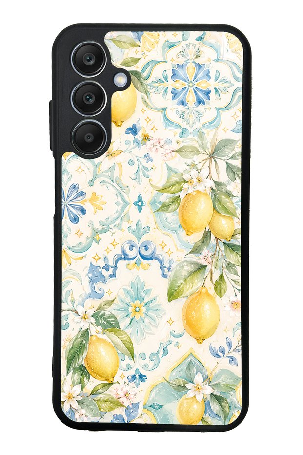 Samsung A25 Azure Lemon Garden Design Glossy Phone Case