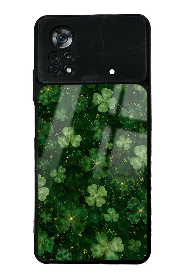 Xiaomi Poco X4 Pro Emerald Lucky Clover Design Glossy Phone Case